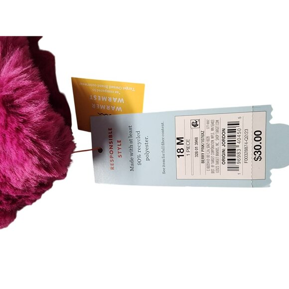 Kids Winter Faux Fur  Jacket Full Lining PInk 18M - Picture 4 of 4